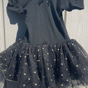 Black and Gold Tulle Dress Lace Back Performance Ballet Jazz Tap Dance